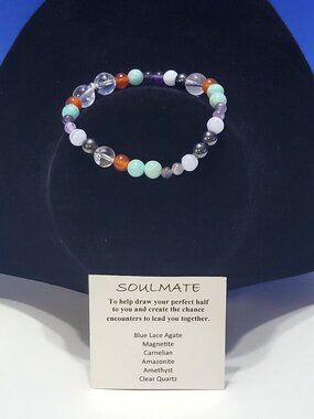 Vintage Multicolored Natural Stone Beaded Bracelet to Attract Your Soulmate